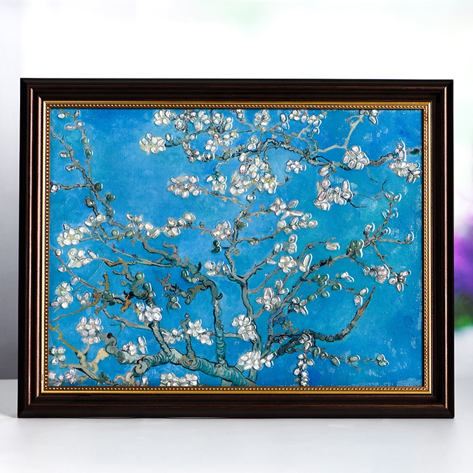 Apricot Blossom Picture Frame Decoration With Crystal Stone